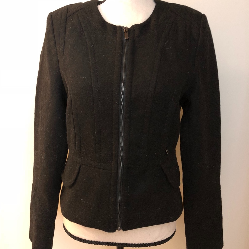 Express Black Fitted Peplum Jacket